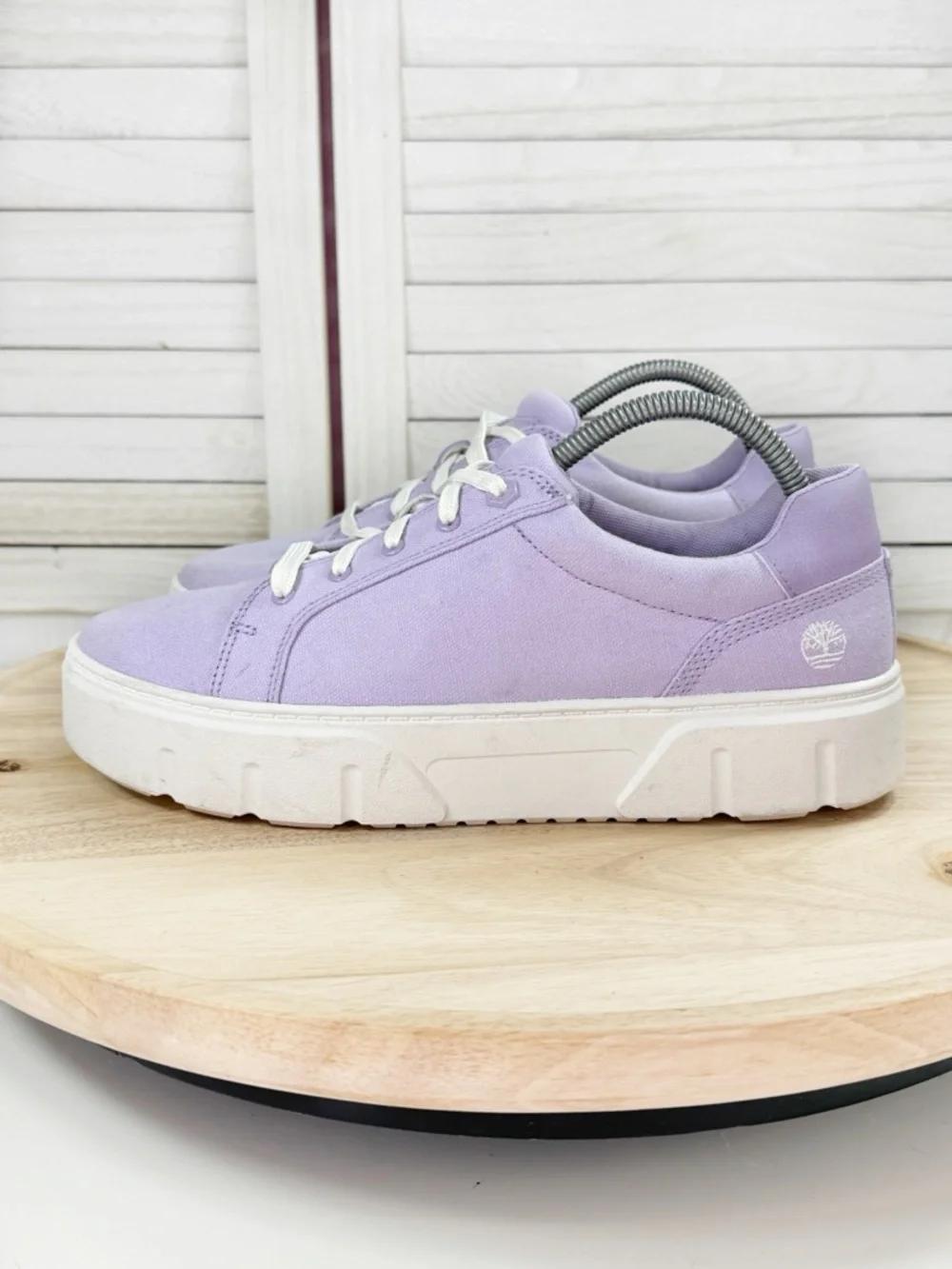 Timberland Laurel Court Low Lace Up Canvas Sneakers Lilac‎ Purple Women 9.5